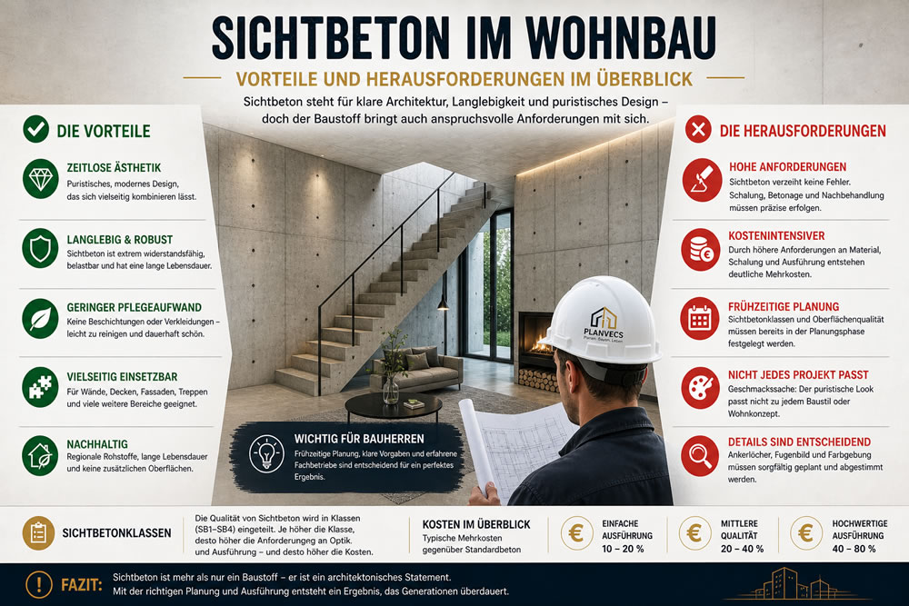 Sichtberon im Wohnbau