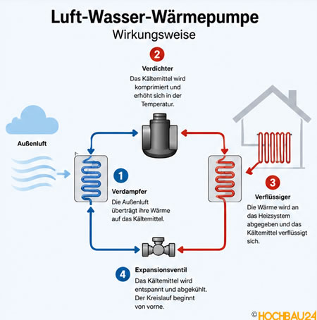 Wirkungsweise der Luft Wasser W&auml;rmepumpe